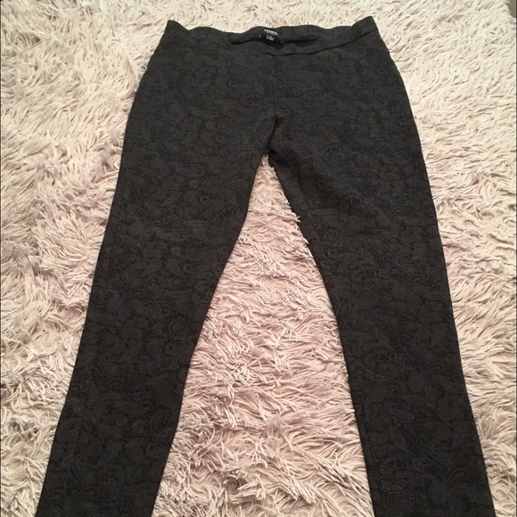Premise Studio BLACK Paisley Skinny Pants / Thick Leggings size Large - Picture 2 of 3